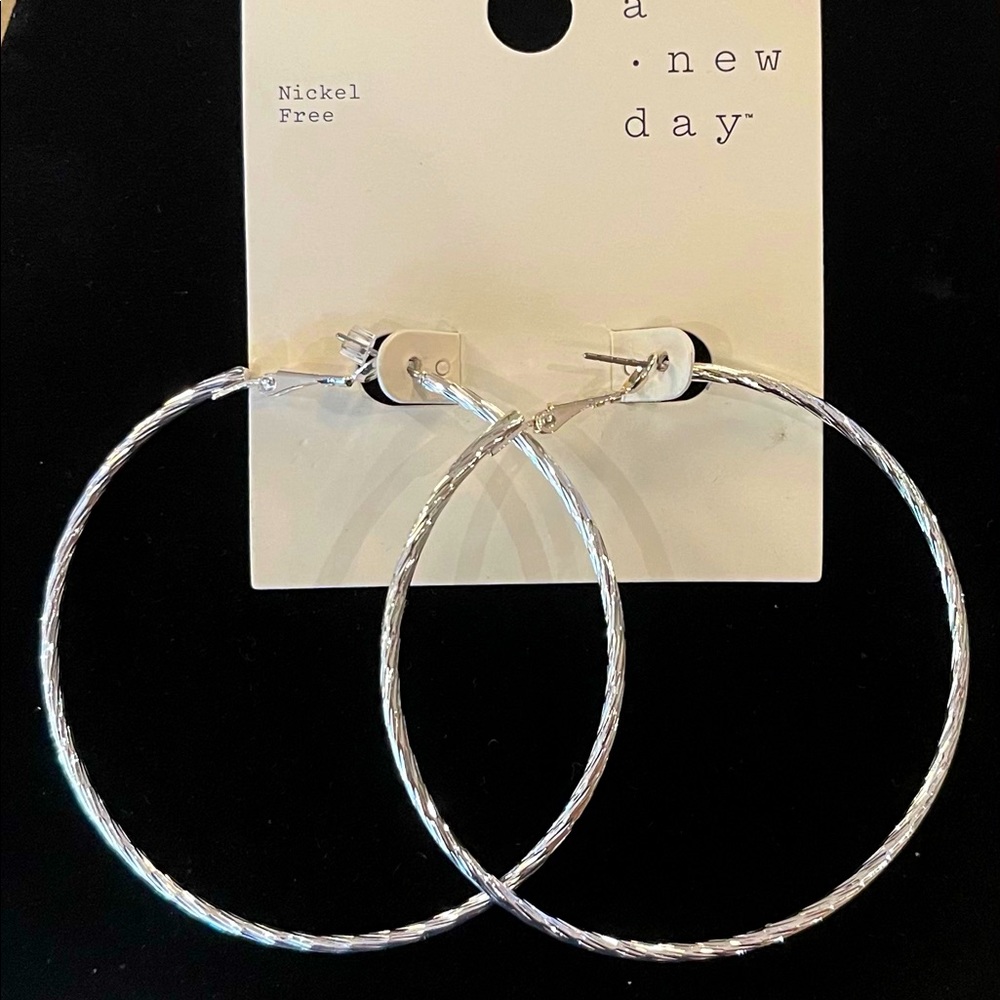 A New Day Silver Nickel Free Hoops
